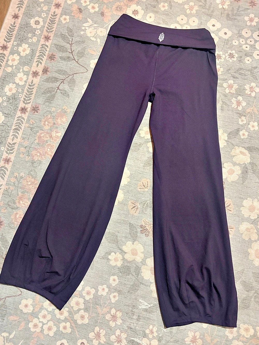 FP movement bubble flare pants in plum- size small